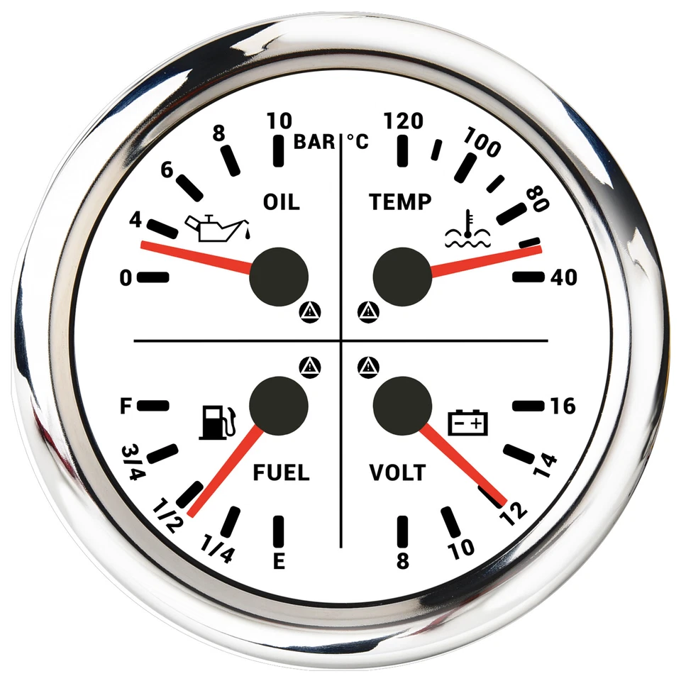2 Gauge Set 110mm GPS Speedometer 160MPH W/Tacho&4 IN 1 Fuel/Temp/Oil/Volt Gauge - Image 2 of 4