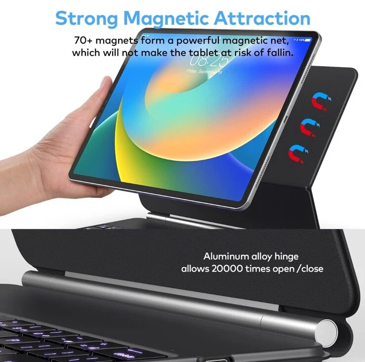Magnetic Wireless Laptop Keyboard, For Apple iPad Air 4 & 5, iPad Pro 2,3,4 Gen - Image 4 of 4