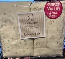2 pack - Baby Crib Sheets Koala Baby 28 x 52” 100% Cotton - New