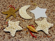 Lot of 6 - Beach Theme Christmas Ornaments, Star Fish with Shells