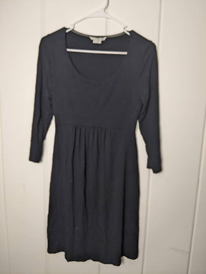 dark blue midi dress with sleeves Baltic Born Womens Liv Tulle | Navy Blue Contrast Stripe Midi Sweetheart-neck color:CYAN BLUE room for hips
