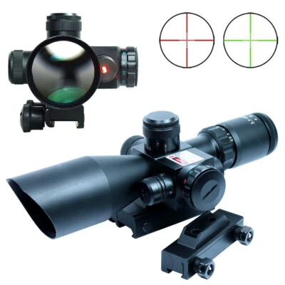 WEST LAKE TACTICAL 2.5-10x40 Rifle Scope Mil-dot Illuminated Red Laser 20/11mm Rail Mounts