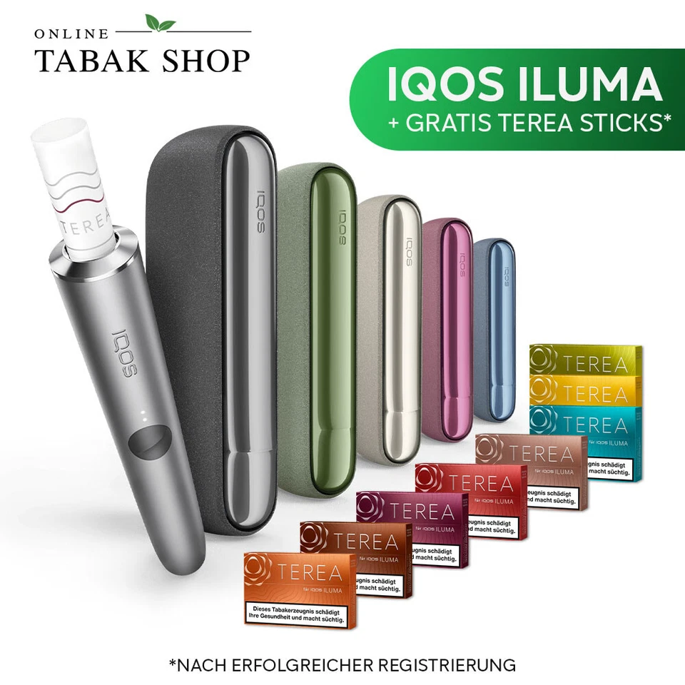 IQOS ILUMA ! NEU ! in 5 Farben + 40 gratis TEREA Sticks nach Reg.
