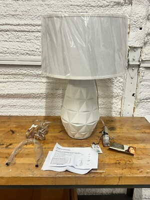 #ad Pacific Coast 30.5quot; Star Burst Table Lamp Poly Geometric Matte White 56K25 $72.00