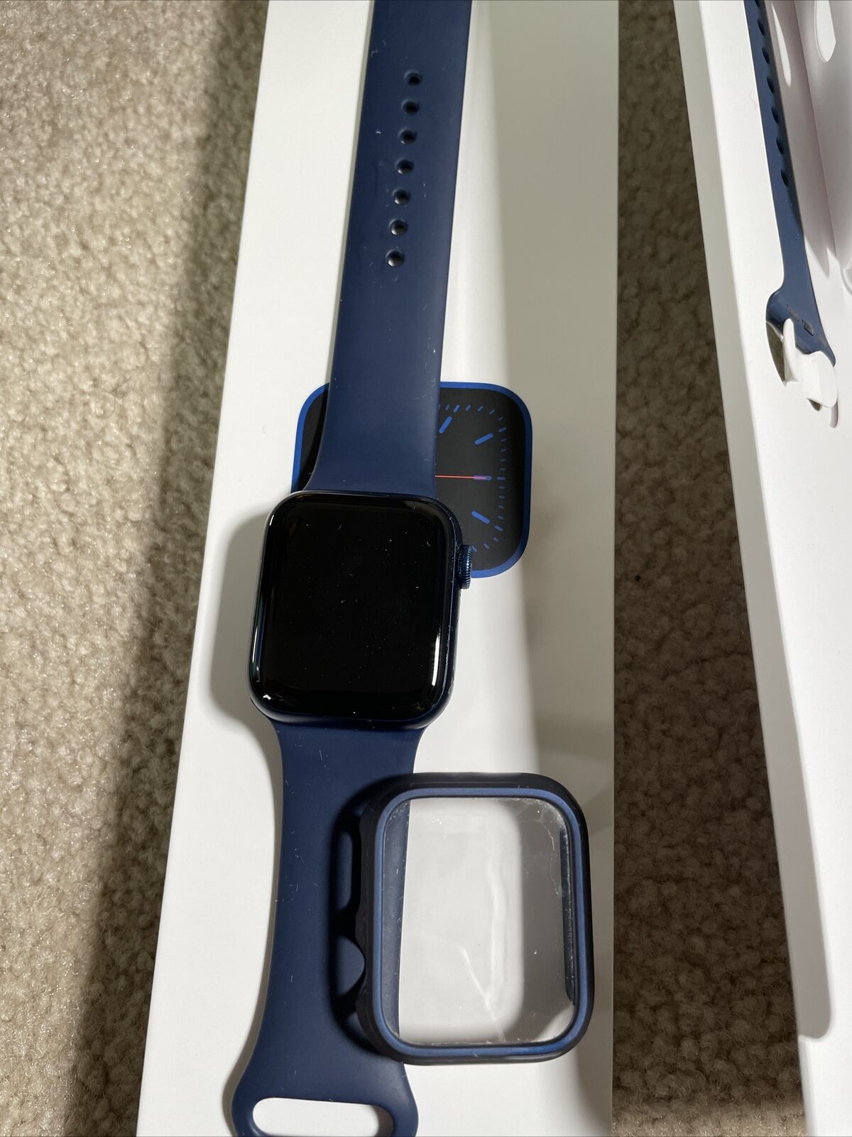 Apple Watch Series 6 GPS, 40mm Blue Aluminum Case with Deep Navy Sport Band