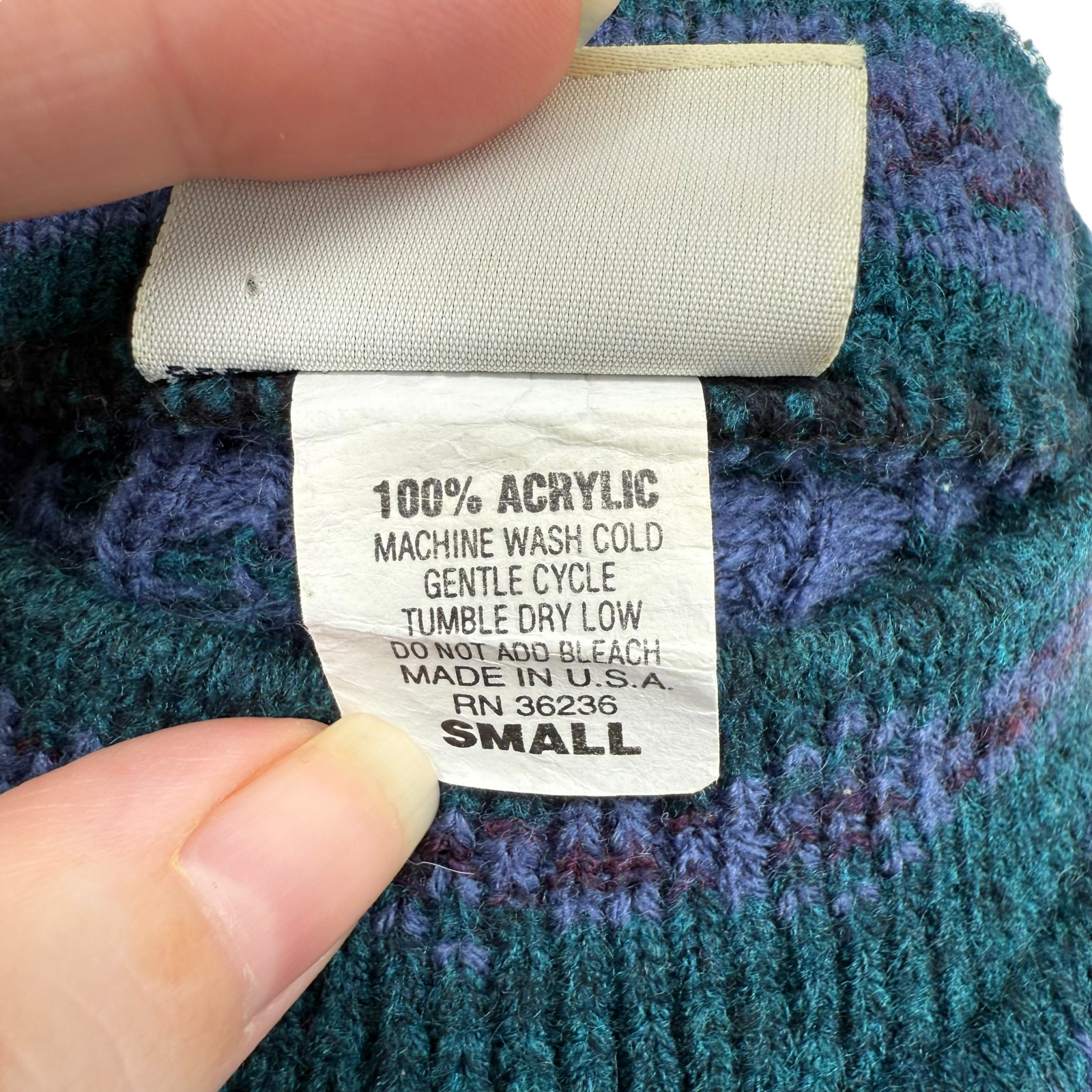 VTG Classic Elements Pullover Sweater SMALL Flora… - image 7