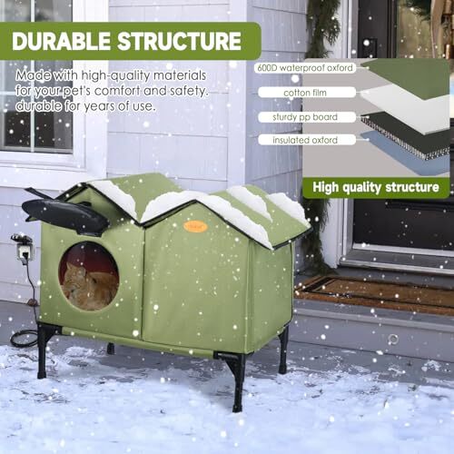 Heated Cat House for Outside Large Outdoor Cat House for Winter
