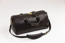 MEN'S EXOTIC ALLIGATOR DUFFEL BAG MADE IN USA IMPORTED RECCAGNE HARDWARE IN ITAL