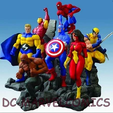 MARVEL NEW AVENGERS CAPTAIN AMERICA, WOLVERINE SPIDER-MAN COMPLETE SET 7 STATUE