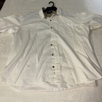 RedHead White Button Up Shirt Mens 3XL Cotton Outdoor Casual Pocket Nature