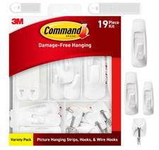 Variety Pack with 10 Strips, 6 Wire & 8 Utility Hooks – Damage-Free Hanging Kit 2.10 per strip