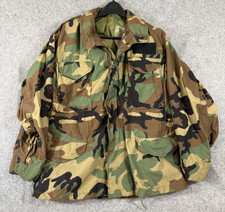 M65 Field Coat Jacket BDU Mens Green Brown Woodland Camo Full Zip USA Made VTG