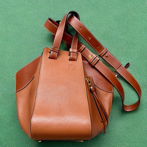 Borsa a tracolla Loewe amaca in pelle marrone a 2 vie borsa a mano - Foto 1 di 18