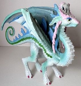 Safari Ltd PRINCESS DRAGON Light Aqua Pink White Winged Fantasy Mythical Figure