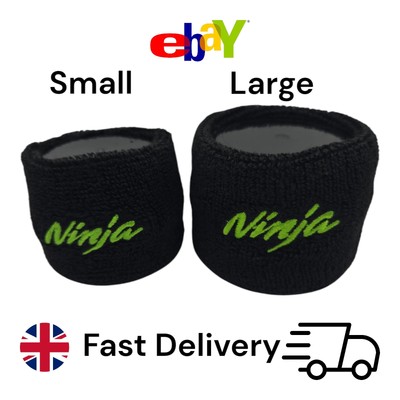 Kawasaki Ninja große & kleine Bremsbehälter Sockenabdeckungen in schwarz und grün Logo