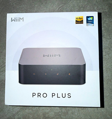 WiiM Pro Plus Music Streamer w/ Apple AirPlay/Google Cast, Black, Optical