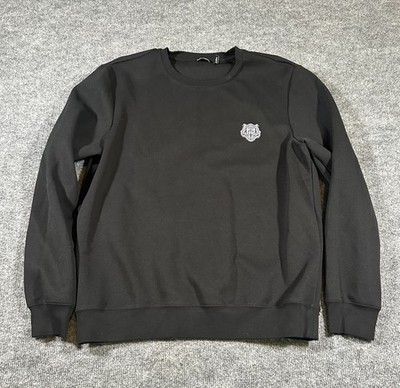 Antony Morato Mens XL Black Sweatshirt Slim Fit Pullover Crew Neck Tiger