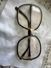 Vintage Tura Womens Square MOD 550 Designer Eyeglasses Black Gold Full Frame