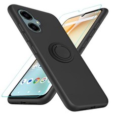 Case for BLU G64 2024 Phone Case with Glass Screen BLU G64 2024 Black