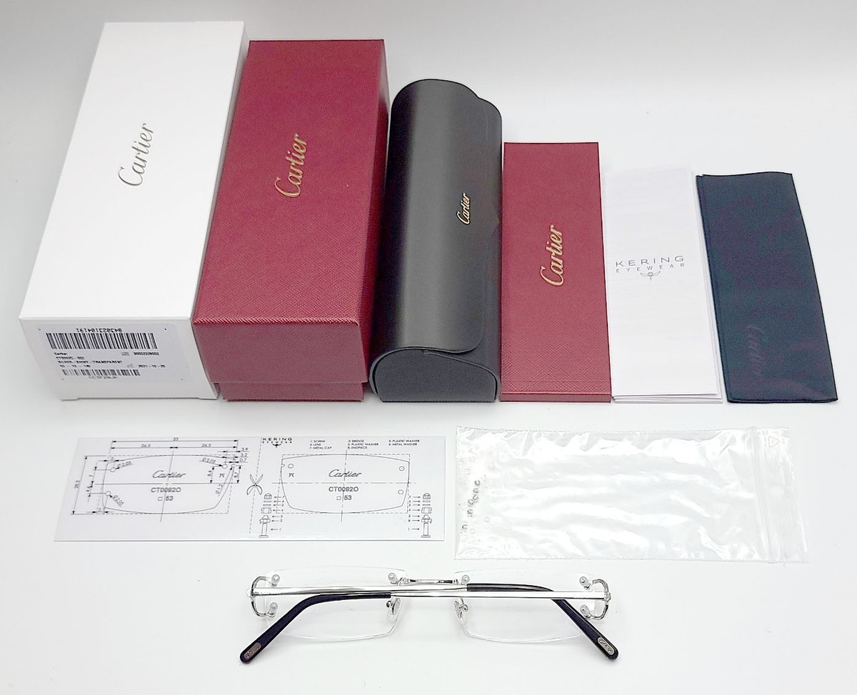 NEW! Cartier Big C Piccadilly Silver Glasses CT0092O | eBay