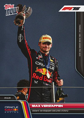 Max Verstappen Wins Abu Dhabi GP 2025 Formula 1 Topps NOW Card 88 Presale