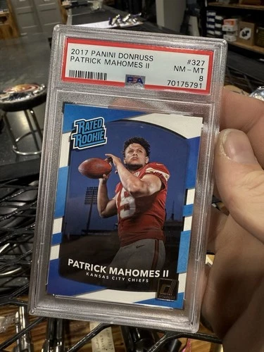 PATRICK MAHOMES II PSA 8 2017 PANINI DONRUSS #327 RC RATED ROOKIE CHIEFS 2