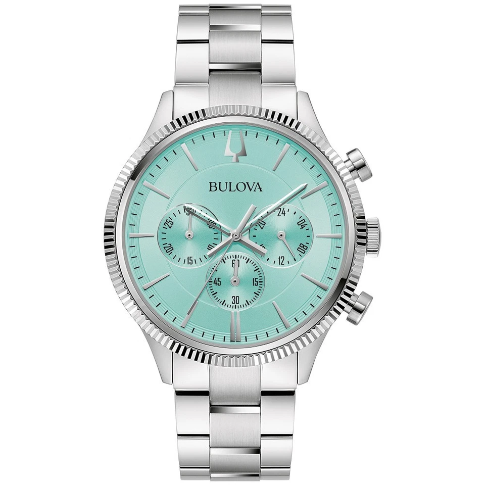 Bulova Men's Classic Chronograph Quartz Silver Watch 42MM 96A323
