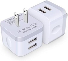 USB Wall Charger, Charging Cube,2Pack Flat USB Charger Block Charging Block