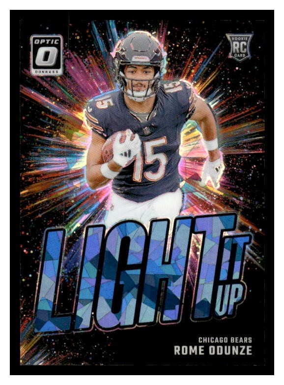 2024 Donruss Optic #10 Rome Odunze Light It Up Ice #/15