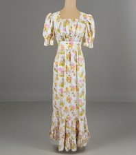 Vintage 70s Prairie Cottage Boho Maxi Dress Women  s Small