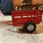 Vintage 1950s Tonka Toys Metal Two Wheel Red Toy Stake Bed Trailer