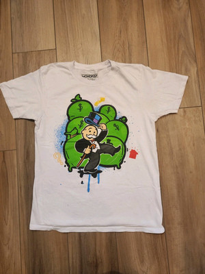 Monopoly Mr.Pennybags Graphic T-Shirt White Adult Medium Tee Monopoly Go