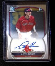 2023 Bowman Draft Justin Riemer Chrome Prospect Autographs Refractor #/499
