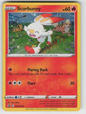 Scorbunny (Cosmos Holo) SWSH244 Promo Sword & Shield Promo Pokemon Near Mint