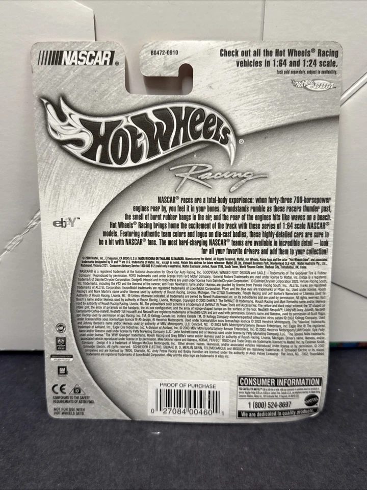 Jeff Burton Citgo/Bass Masters 2002 1:64 NASCAR Hot Wheels carreras diecast NUEVO Foto 4 de 4