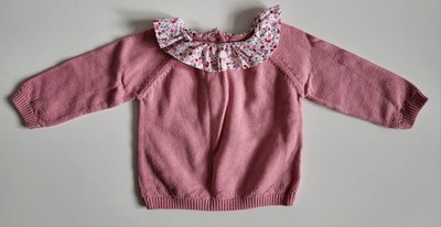 Dunnes Stores Baby Mädchen Pullover mit geblümtem Kragen Gr. 56/62 (0-3M)