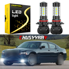 Pair For Dodge Charger 2006 - 2009 6000K 2x H10 9145 9140 9005 LED Fog Light
