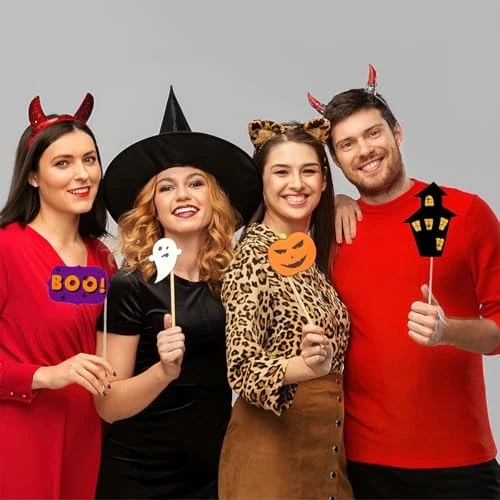 Cabina de fotos de Halloween accesorios 22 piezas divertido lindo calabaza araña vampiro calavera Foto 3 de 4