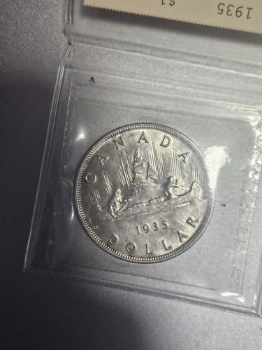 1935 canadian silver dollar - ICCS graded MS-63