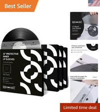 50-Count Vinyl Record Sleeves - Transparent Strong Protection for Your Albums