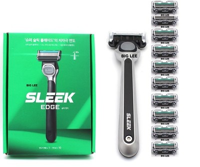 Dorco Super Sleek Edge Blades Razor Handle + 10 Cartridges