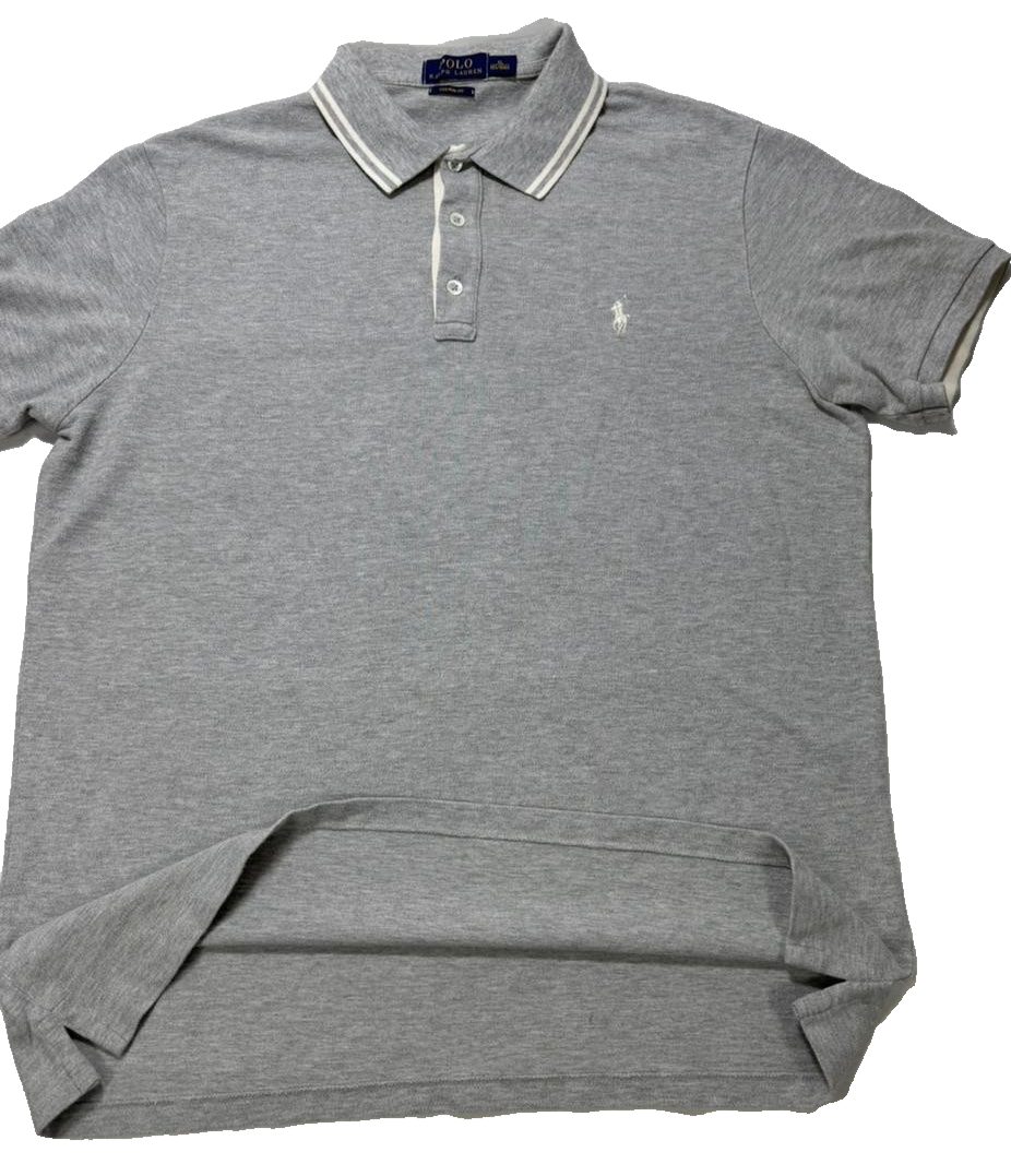 Polo Ralph Lauren Custom Fit Gray Polo Shirt XL 100% Cotton XL | eBay