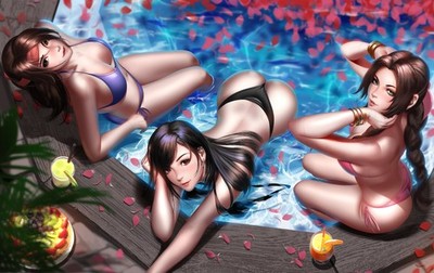 Final Fantasy 7 Tifa Lockhart full artwork waifu anime print #349