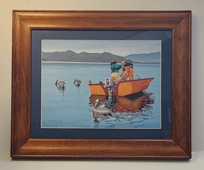 John Ramos ''Bahia De Los Angeles'' Limited Ed. A/P (16 of 50) Framed Matted 17x14