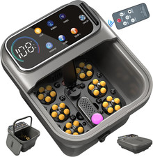 Collapsible Foot Spa Bath with Heat and Massage, Motorized Shiatsu Foot