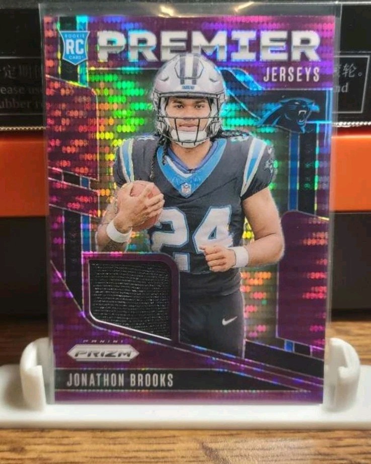 2024 Panini Prizm Premier Jerseys Purple Pulsar Jonathon Brooks RC Panthers🔥...