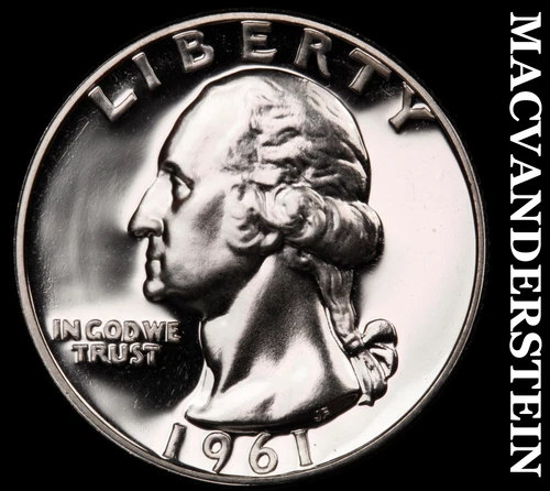 1961 Silver Washington Quarter - Choice Gem Proof  Lustrous  #G8402