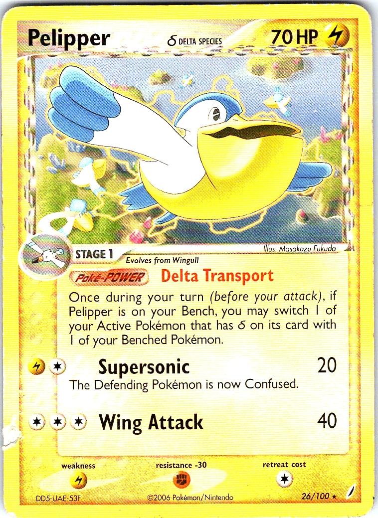 Pelipper 26/100 Rare Crystal Guardians Pokemon