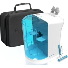 Powered Nasal Irrigation System Sinus Rinse and Wash Relief with 60 Saline