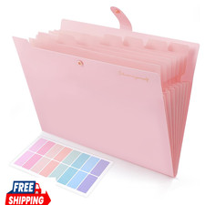 Expanding File Folder with 8 Pockets Accordion Organizer Document Paper Receipt